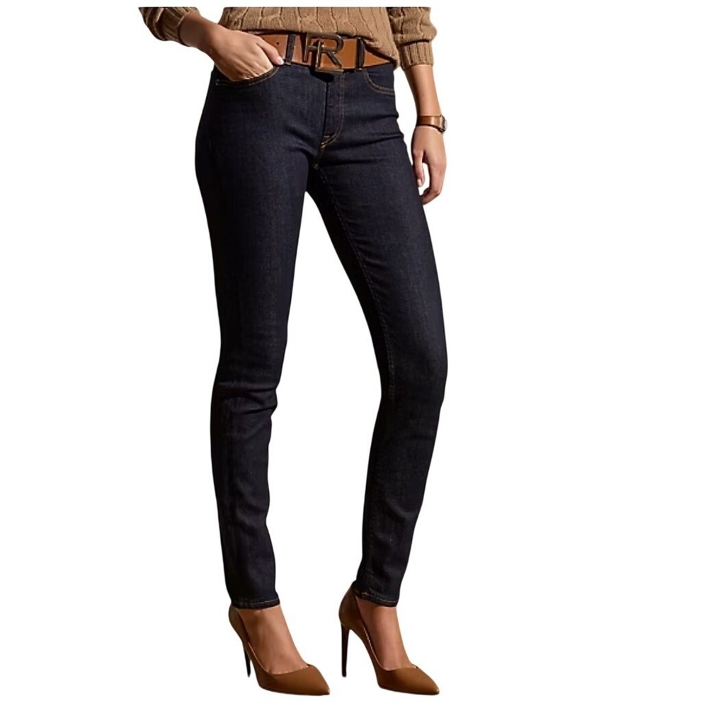 Ralph Lauren Purple Label Womens Dark Indigo Slim Fit Jeans 105 Italy 26x29 US 2
